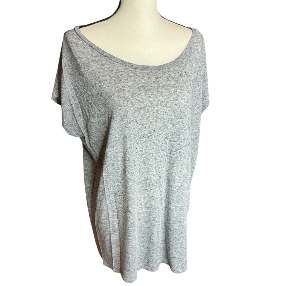 American Eagle Grey T-Shirt Women XL Short Sleeve Scoop Neck Relaxed Fit